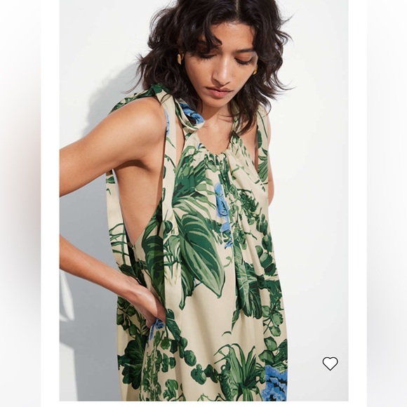 & Other Stories Gathered Sleeveless Midi Dress - Size 12 - Picture 5 of 9